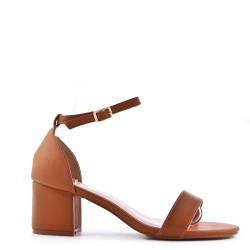 Faux leather heeled sandal