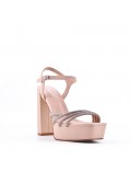 Mix-materials heeled sandal 