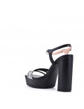 Mix-materials heeled sandal 