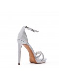 Mix-materials heeled sandal 