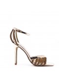 Mix-materials heeled sandal 