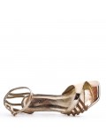 Mix-materials heeled sandal 