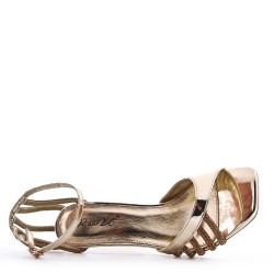 Mix-materials heeled sandal 