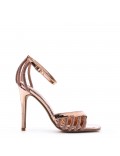 Mix-materials heeled sandal 