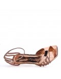 Mix-materials heeled sandal 