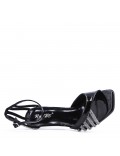 Mix-materials heeled sandal 