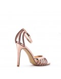 Mix-materials heeled sandal 