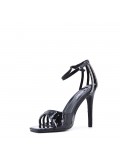 Mix-materials heeled sandal 