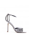 Mix-materials heeled sandal 