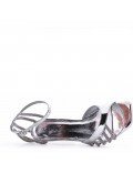 Mix-materials heeled sandal 