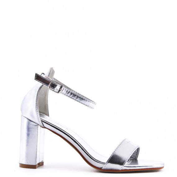 Faux leather heeled sandal