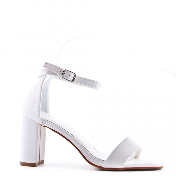 Faux leather heeled sandal