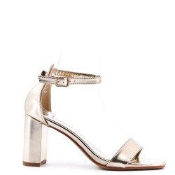 Faux leather heeled sandal