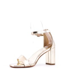 Faux leather heeled sandal