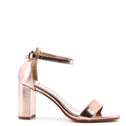 Faux leather heeled sandal