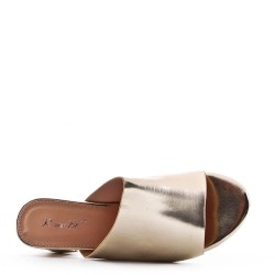 Grande Taille 38-42- Sandale à talon en simili cuir