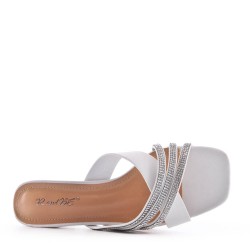 Mix-materials heeled sandal 