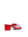 Mix-materials heeled sandal 