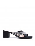 Mix-materials heeled sandal 