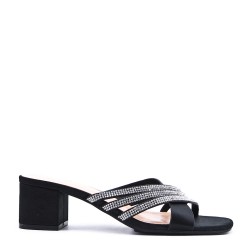 Mix-materials heeled sandal 