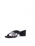 Mix-materials heeled sandal 