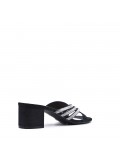 Mix-materials heeled sandal 