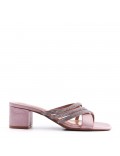 Mix-materials heeled sandal 