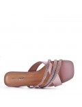 Mix-materials heeled sandal 