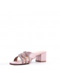 Mix-materials heeled sandal 