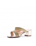 Mix-materials heeled sandal 