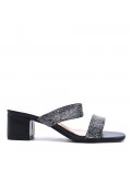 Mix-materials heeled sandal 