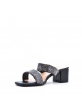 Mix-materials heeled sandal 