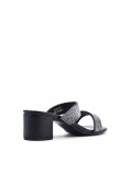 Mix-materials heeled sandal 