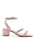 Faux leather heeled sandal