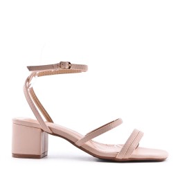 Faux leather heeled sandal