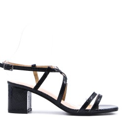 Faux leather heeled sandal