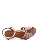 Mix-materials heeled sandal 