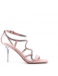 Mix-materials heeled sandal 