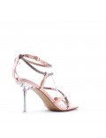 Mix-materials heeled sandal 