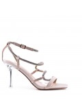 Mix-materials heeled sandal 