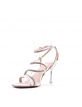 Mix-materials heeled sandal 