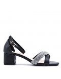 Mix-materials heeled sandal 