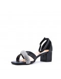 Mix-materials heeled sandal 