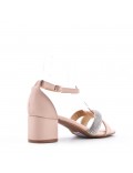 Mix-materials heeled sandal 