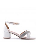 Mix-materials heeled sandal 