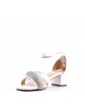 Mix-materials heeled sandal 