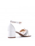 Mix-materials heeled sandal 