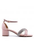 Mix-materials heeled sandal 