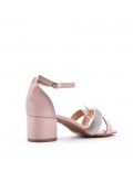 Mix-materials heeled sandal 