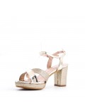 Mix-materials heeled sandal 